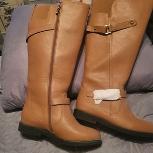 Beacon Wide Width Wide Calf Brown Riding Boots